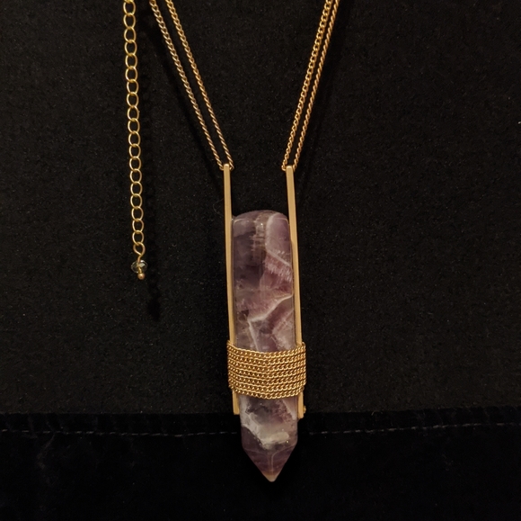 Amethyst Crystal Statement Necklace - Picture 3 of 6